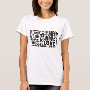 T-shirt affirmations noir - arrière - plan clair
