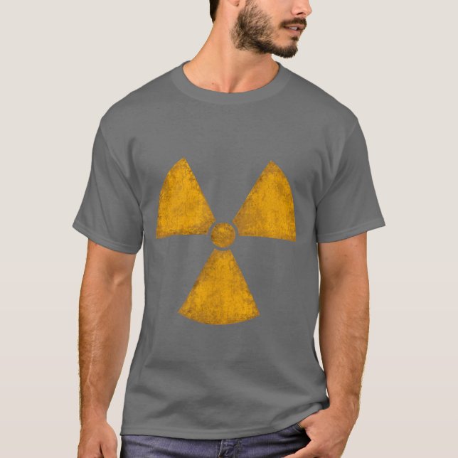 T-shirt affligé de symbole de rayonnement (Devant)