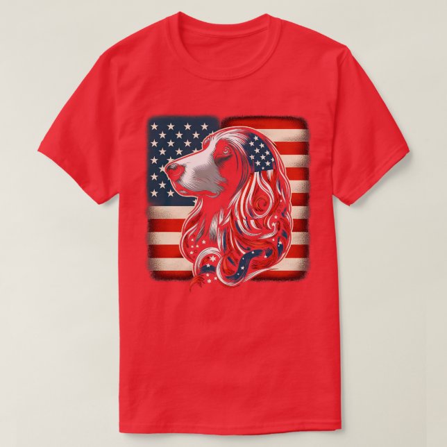 T-shirt Afghanistan Hound FLAG USA Funky Dog Lover (Design devant)