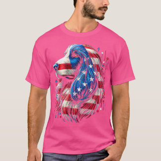 T-shirt Afghanistan Hound FLAG USA Funny Dog Lover Drôle