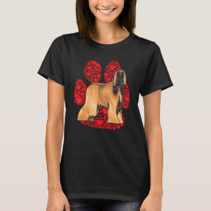 T-shirt Afghanistan Hound Valentines Jour Chien Love Paw