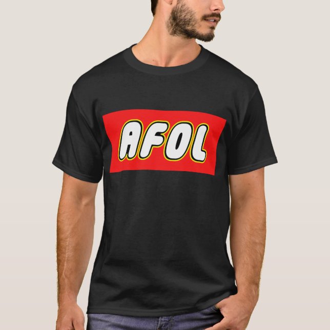 T-shirt AFOL, arrière - plan rouge (Devant)