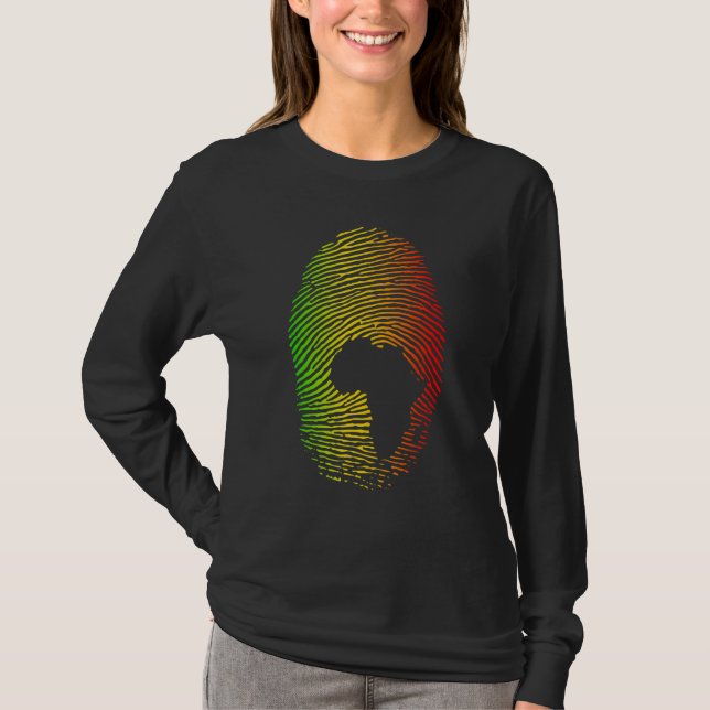 T-shirt Africa Is In My DNA Fingerprint African Roots Afri (Devant)