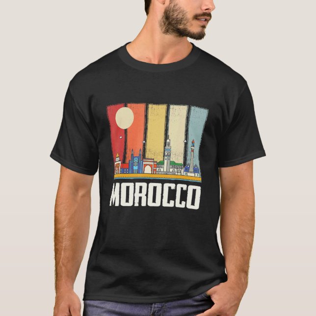 T-shirt Africa Morocco Skyline Moroccans African Souvenir  (Devant)