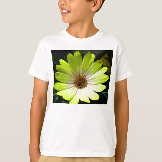 T-shirt Africain Daisy Fluorescent Jaune Filles T Chemise (Devant)
