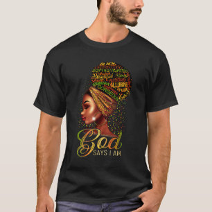 T-shirt African American Girl God Dit Que Je Suis Black Pr