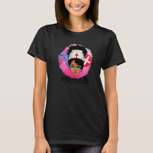 T-shirt African American Nurse Afro Melanin Queen RN Black