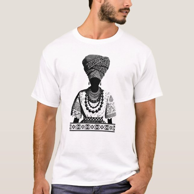 T-shirt African Heritage Headwrap Silhouette (Devant)