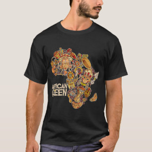 T-shirt African Queen Tribal Print et Kente Print ou Hist