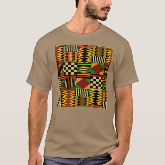 T-shirt African Royal Kente Cloth Design (Devant)