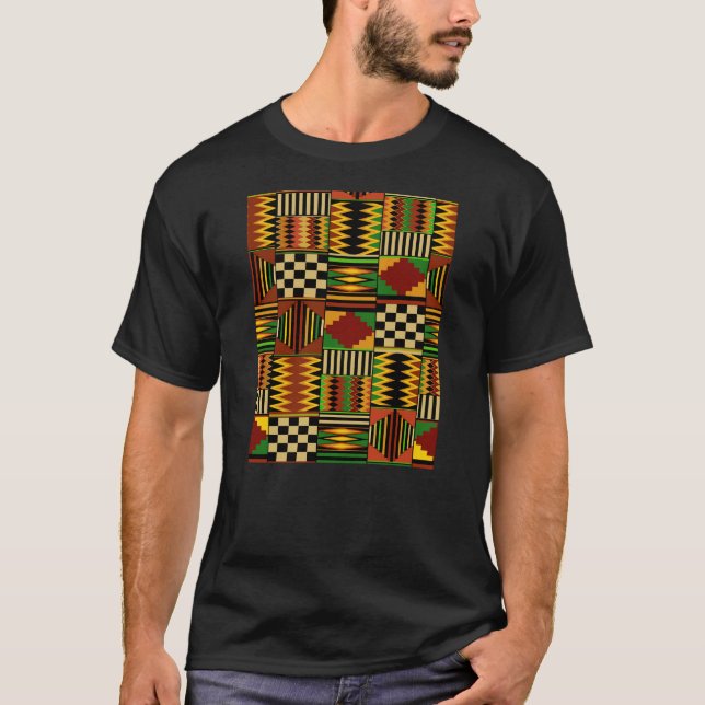 T-shirt African Royal Kente Cloth Design (Devant)