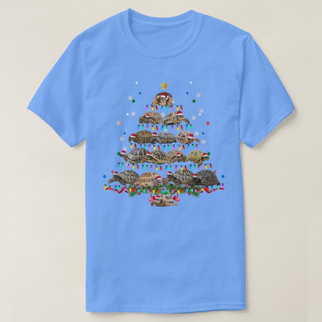 T-shirt African Sulcata Tortoise Christmas Tree Funny (Design devant)