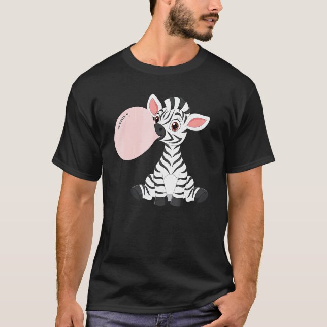 T-shirt Afrique Animal rose Bubblegum Baby Zebra (Devant)