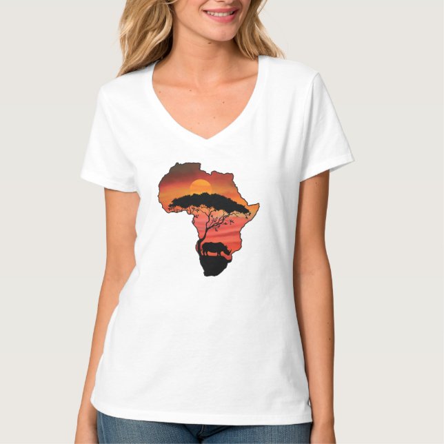 T-shirt Afrique avec un rhinocéros (Devant)