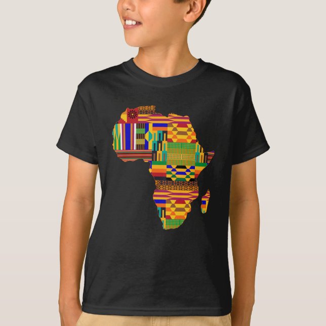 T-shirt Afrique cool Carte Kente Cloth Pour Waoum Aime Afr (Devant)