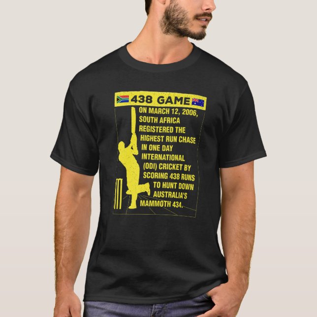 T-shirt Afrique du Sud Cricket Protea 438 Jeu Nostalgia Br (Devant)
