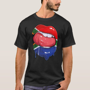 T-shirt Afrique du Sud Drapeau Bouche de football Afrique 