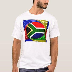 T-shirt Afrique du Sud Drapeau : Motif dynamique à balayag