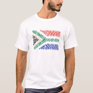 T-shirt Afrique du Sud : Un drapeau avec des noms de ville