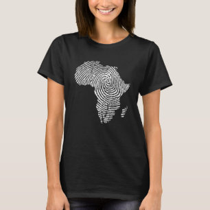 T-shirt Afrique Empreinte Afrique Drapeau Black Pride ADN