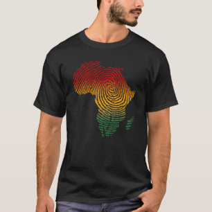 T-shirt Afrique Empreinte Afrique Drapeau Black Pride ADN