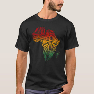 T-shirt Afrique Empreinte Afrique Drapeau Black Pride ADN