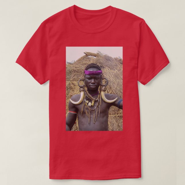 T-shirt Afrique Éthiopie Debub Omo Zone Tribune Mursi 3 (Design devant)