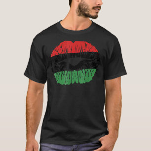 T-shirt Afrique lèvres Afrique drapeau Noir Histoire Mois