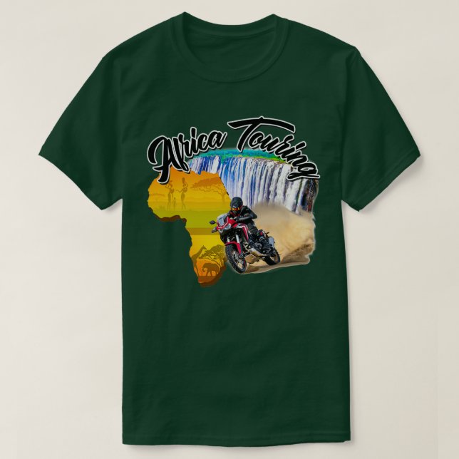 T-shirt Afrique Touring Twin Motorcycle Nature Vélo hors r (Design devant)