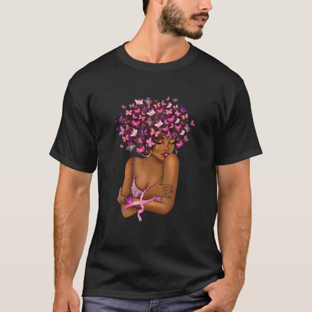 T-shirt Afrique : Une femme noire noire africaine atteint  (Devant)