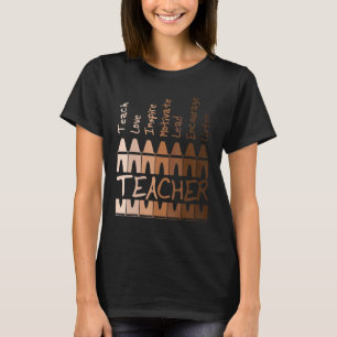 T-shirt Afro-Africain Noir Mois d'histoire Melanin Enseign