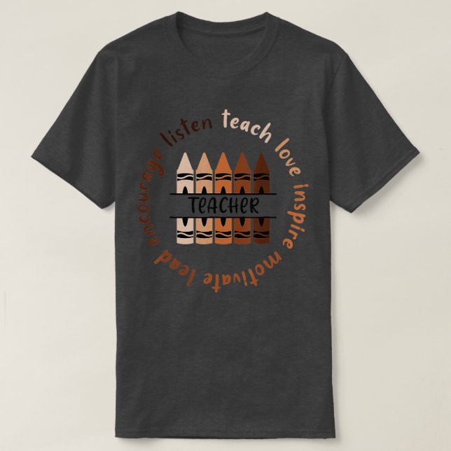 T-shirt Afro-Africain Noir Mois d'histoire Melanin Enseign (Design devant)