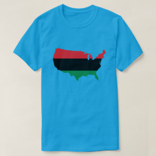 T-shirt Afro-Américain _ Couleurs rouge, noir et vert