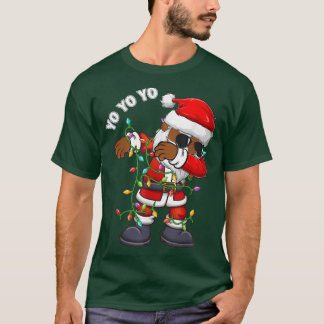 T-shirt Afro-Américain Père Noël Dabbing Tree Lights Xmas