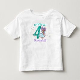 T-shirt Afro-Américaine Sirène 4e anniversaire
