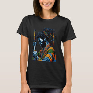 T-shirt Afro American Samurai style japonais Bushido Art