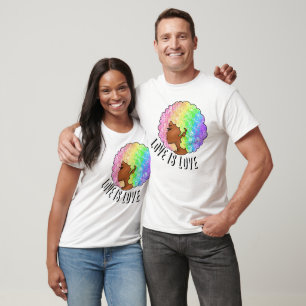 T-shirt afro arc-en-ciel LGBTQ amour est amour fierté fill