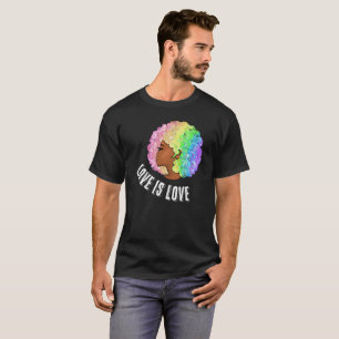 T-shirt afro arc-en-ciel LGBTQ l'amour est l'amour fierté
