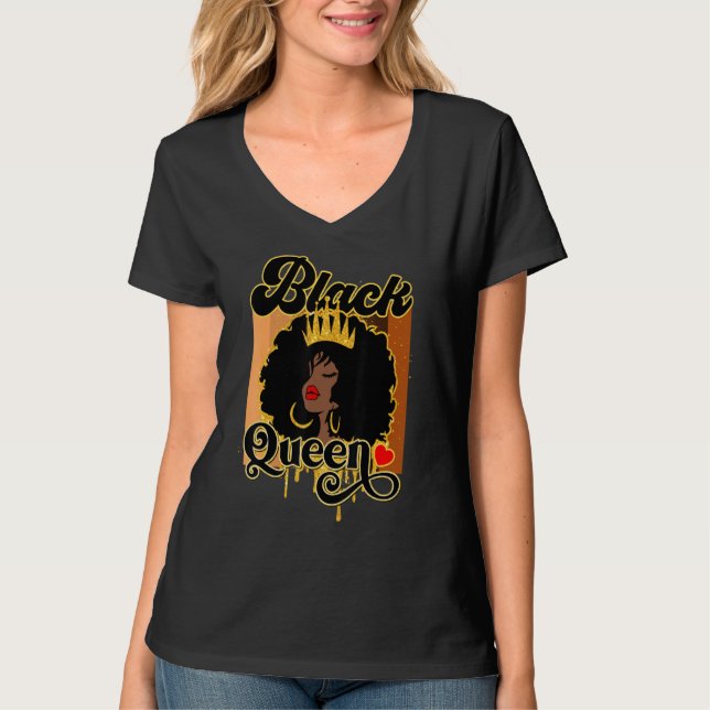 T-shirt Afro Black Melanin Queen femmes fille Afro-américa (Devant)