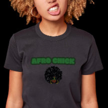 Afro Chick - Black Bella+Canvas Slim Fit Femme