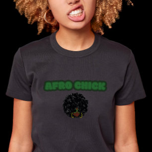 T-shirt Afro Chick - Black Bella+Canvas Slim Fit Femme