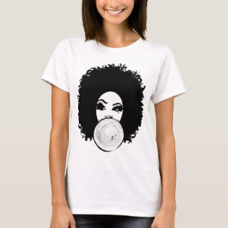 T-shirt Afro cintré gros cheveux bouclés pour bulle gomme