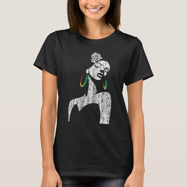 T-shirt Afro Diva Black Girl Magic Afrique Naturelle Melan (Devant)