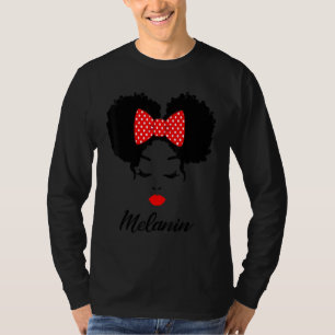 T-shirt Afro Diva Red Lips Bow Cravate Black Girl Magic Pu