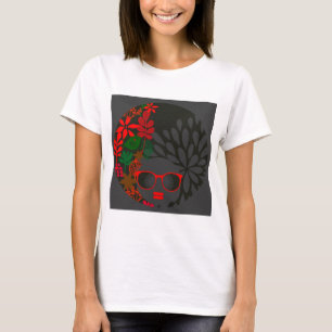 T-shirt Afro Diva Rouge Vert Ardoise Noir