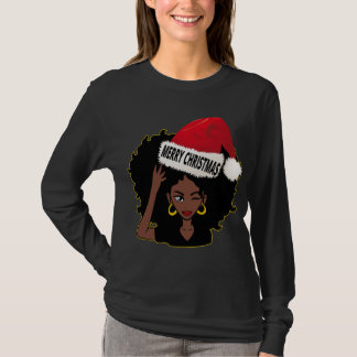 T-shirt Afro Diva Winking Eye Joyeux Noël Melanin Quee