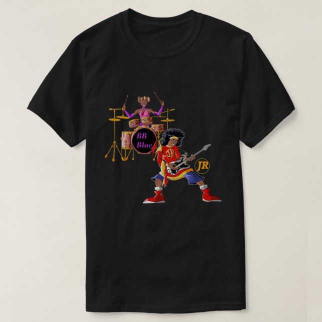 T-shirt Afro, enfant et soeur (Design devant)