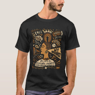 T-shirt Afro Femme Noir Histoire Mois Hommes Femmes Africa