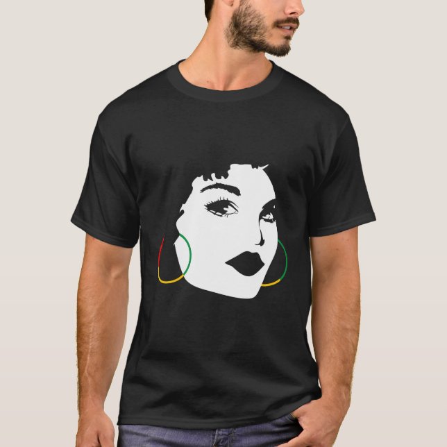 T-shirt Afro Girl African American Black Woman Graphic (Devant)