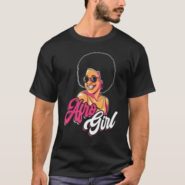 T-shirt Afro Girl Afrocentric Black Pride Afro Hair 1 (Devant)